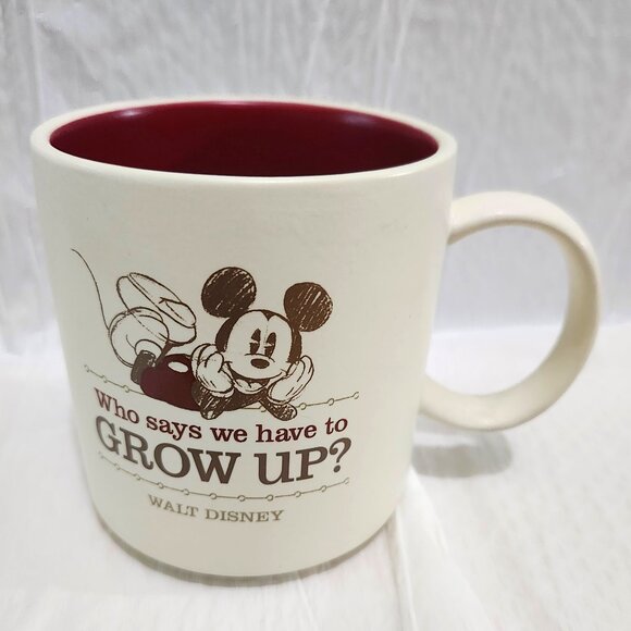 Walt Disney Mickey Mouse Hallmark Coffee Mug: “Who Says we have to Grow Up?” - Picture 1 of 4